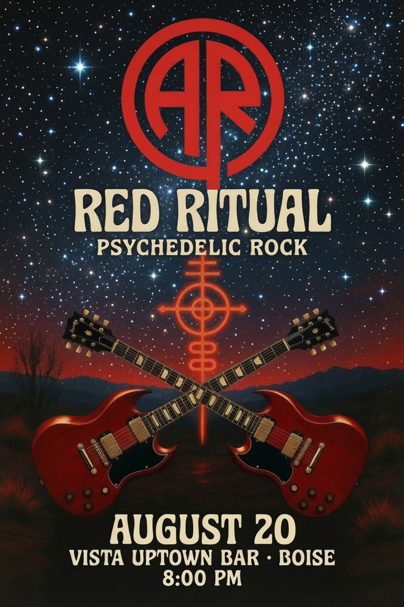 Red Ritual tour poster — August 20 at Vista Uptown Bar, Boise